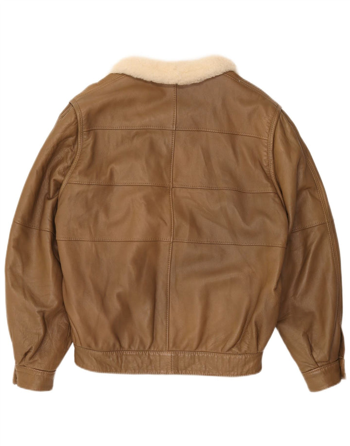 Giacca in Pelle Oversize da Donna Aicad IT 44 Marrone Medio