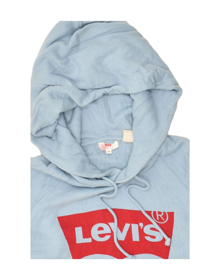 LEVI'S Mens Graphic Hoodie Jumper XS Blue Cotton | Vintage Levi's | Thrift | Second-Hand Levi's | Used Clothing | Messina Hembry 