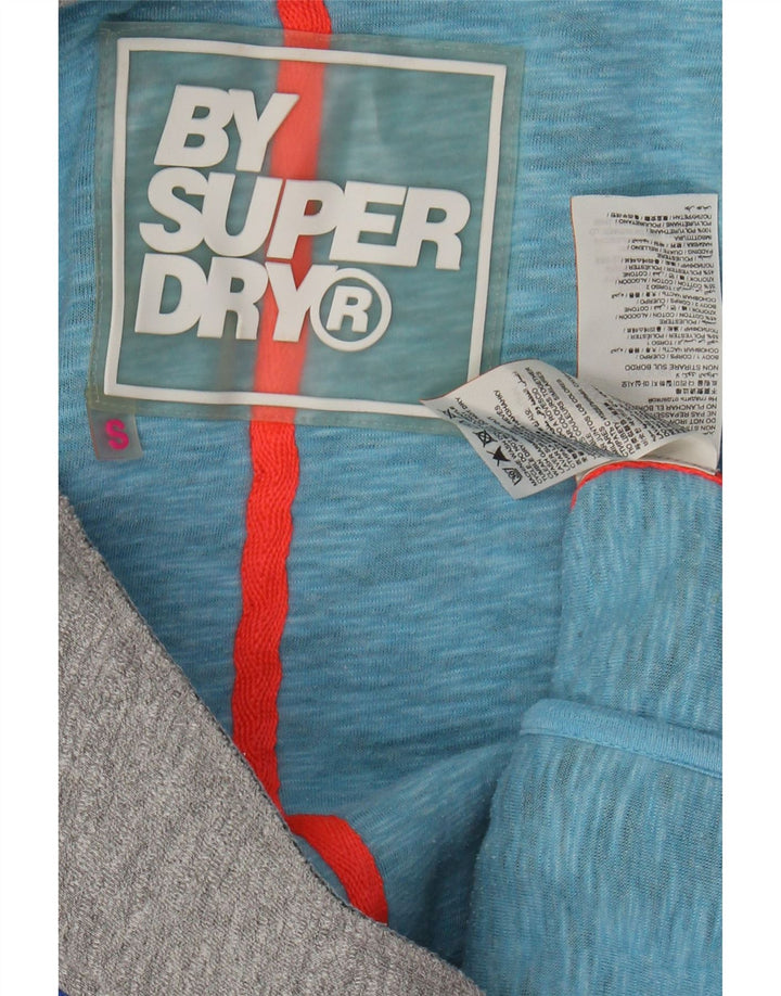 Maglione con cappuccio e zip da donna SUPERDRY UK 10 piccolo poliestere grigio
