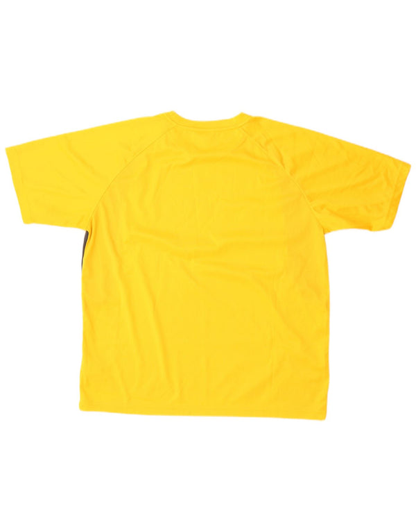 T-shirt grafica da uomo Reebok Top grande in poliestere color block giallo