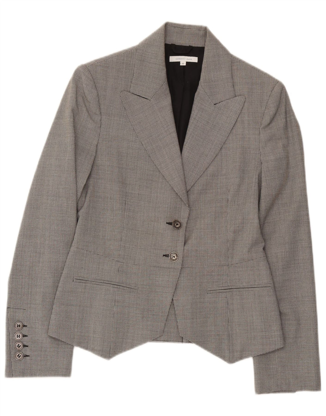 Giacca blazer da donna a 2 bottoni Germano Zama UK 12 grigio medio a quadri