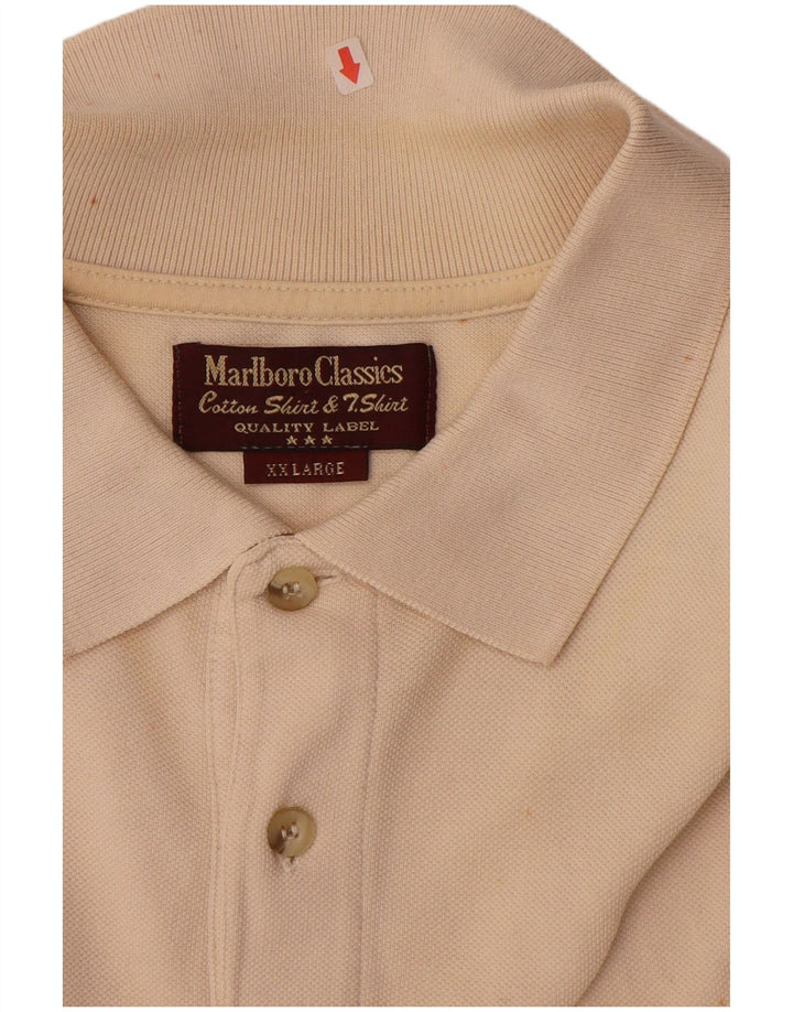Polo da uomo MARLBORO CLASSICS 2XL in cotone beige