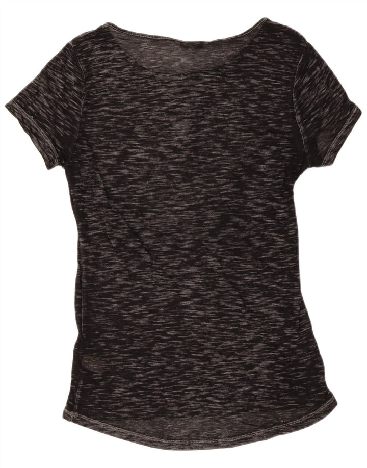 T-shirt trasparente da donna BKE Top UK 10 piccolo cotone chiazzato nero