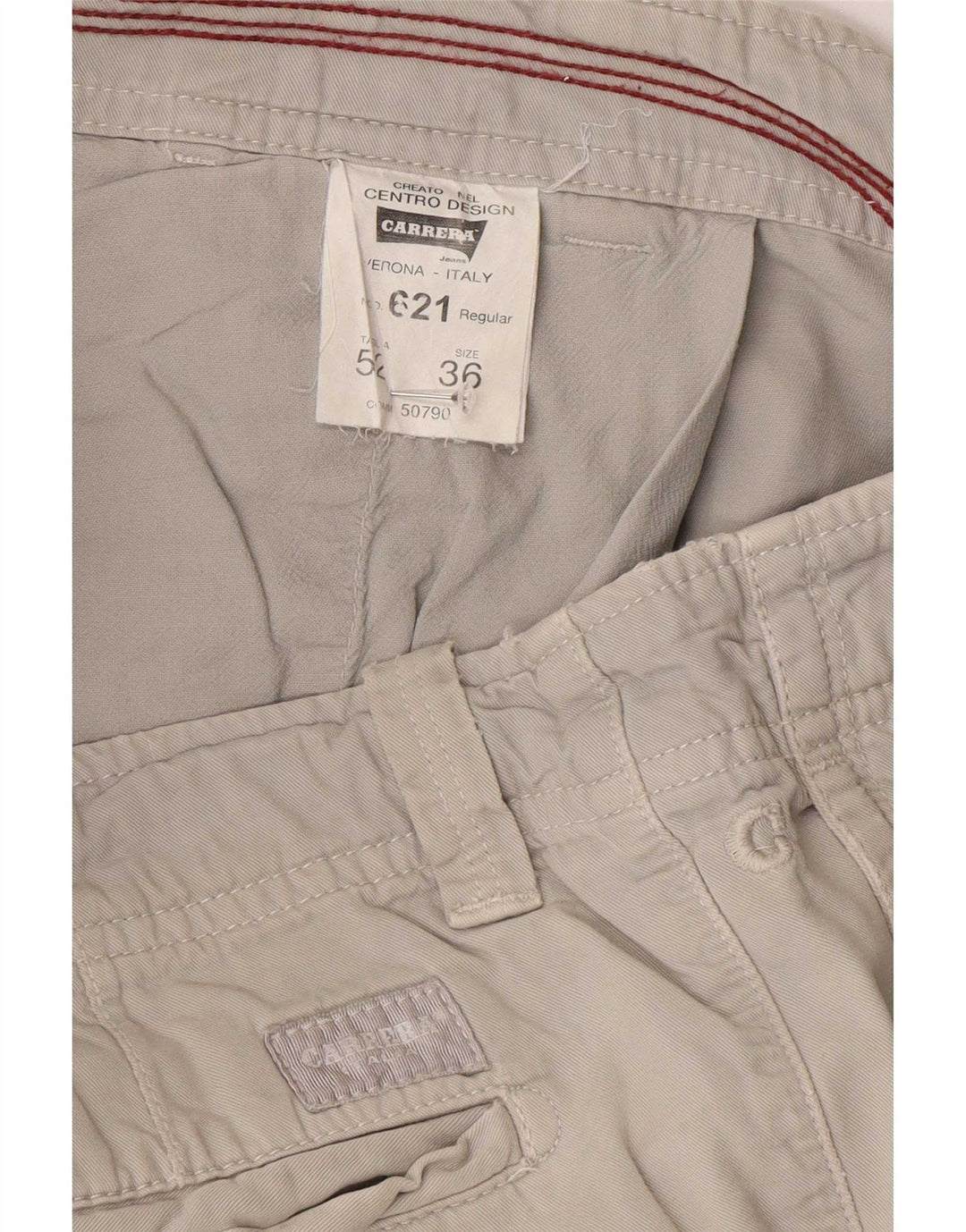 Carrera Pantaloncini chino da uomo grandi W36 Cotone grigio