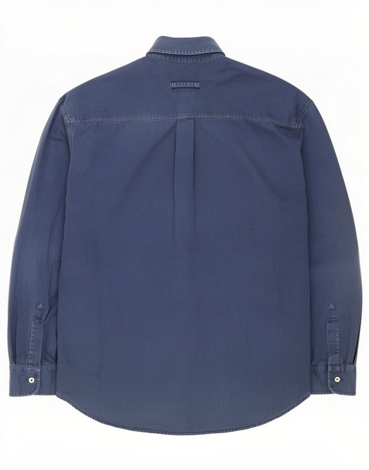 Camicia Uomo Trussardi Jeans Blu Navy Medio Cotone