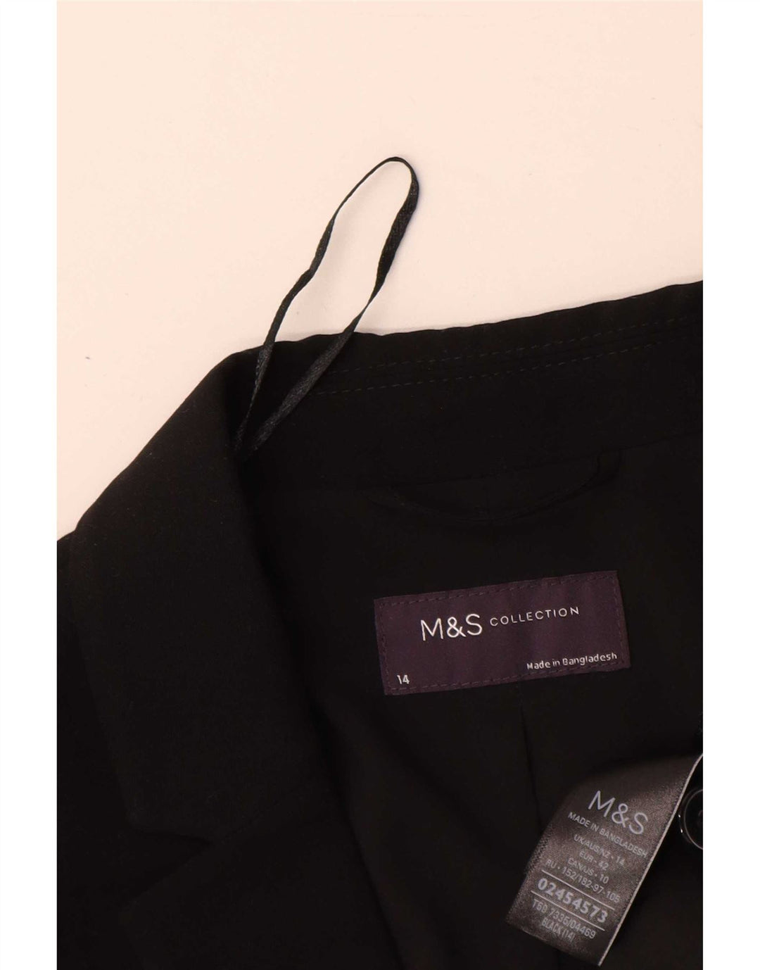 Giacca blazer a 1 bottone Marks & Spencer da donna UK 14 grande poliestere nero