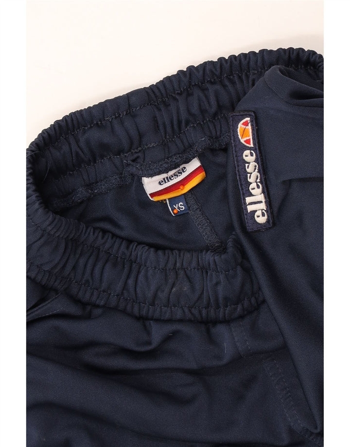 ELLESSE Pantaloni da tuta con grafica da donna UK 6 XS Poliestere blu navy