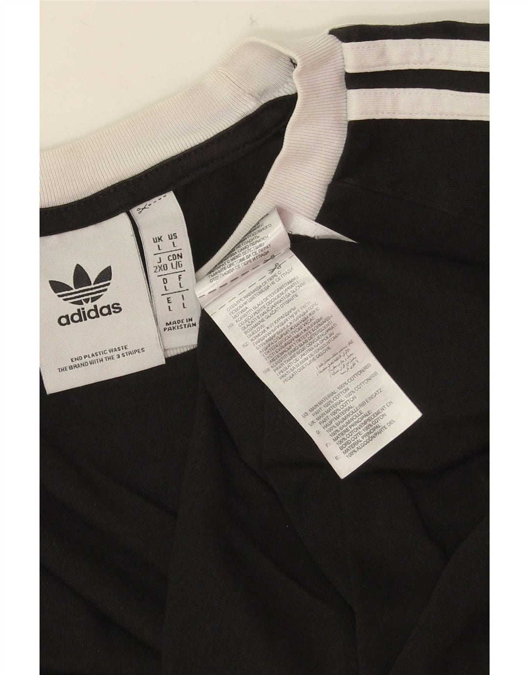 T-shirt Adidas da uomo Top Large in cotone nero