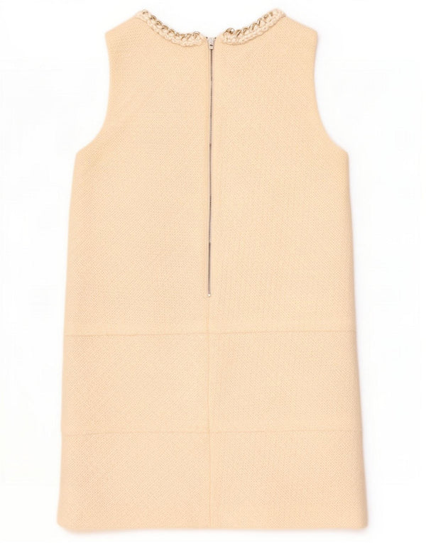 Abito a Trapezio Smanicato Donna Elisabetta Franchi IT 42 Acrilico Beige Medio