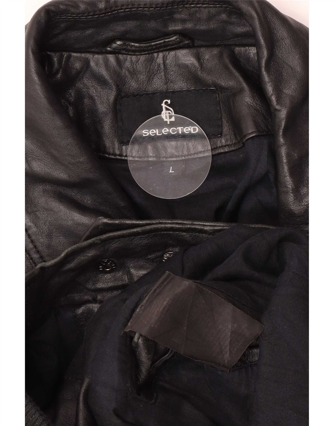 Giubbotto bomber in pelle da uomo selezionato UK 40 grande nero