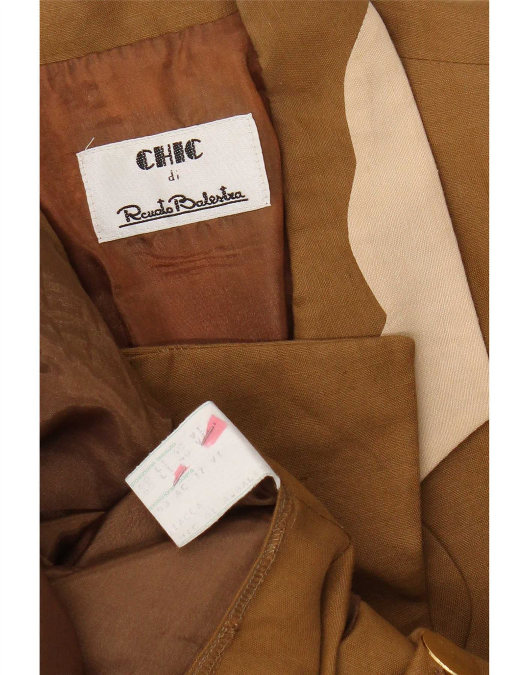 Giacca blazer a 3 bottoni da donna Renato Balestra UK 12 Beige medio