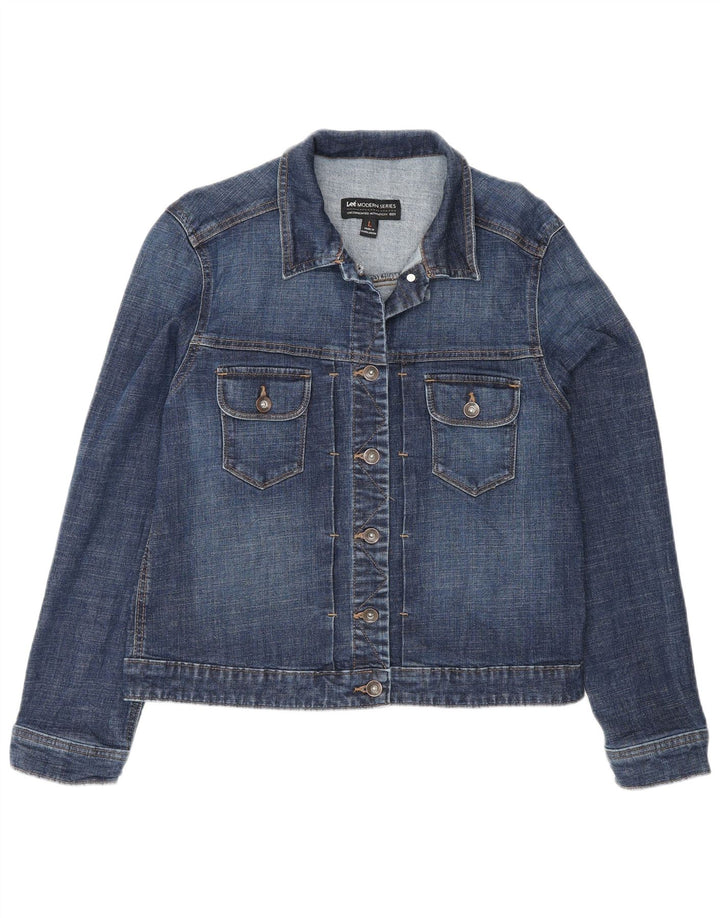 Giacca di jeans da donna Lee UK 14 grande cotone blu