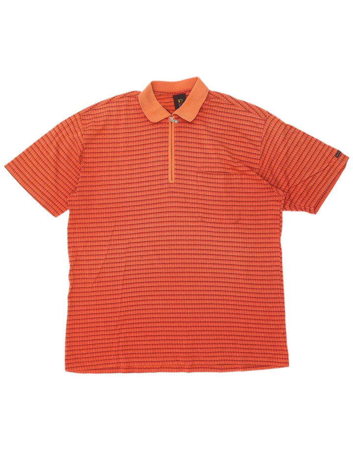 Polo Uomo Baffo IT 56 XL Cotone A Quadri Arancione