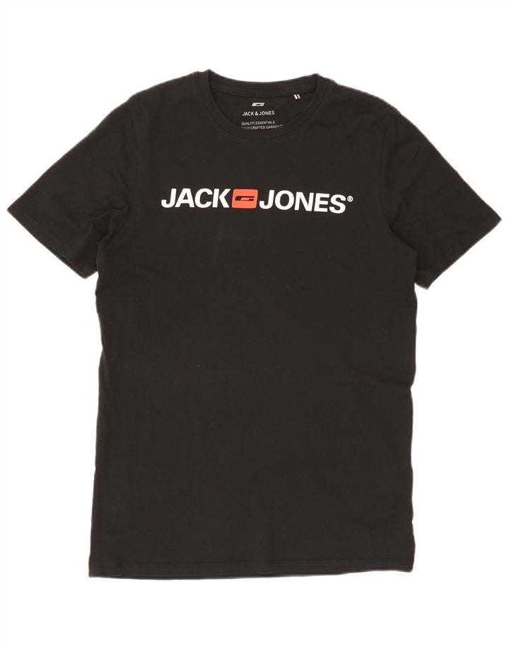 Jack & Jones T-shirt grafica da uomo grande nera