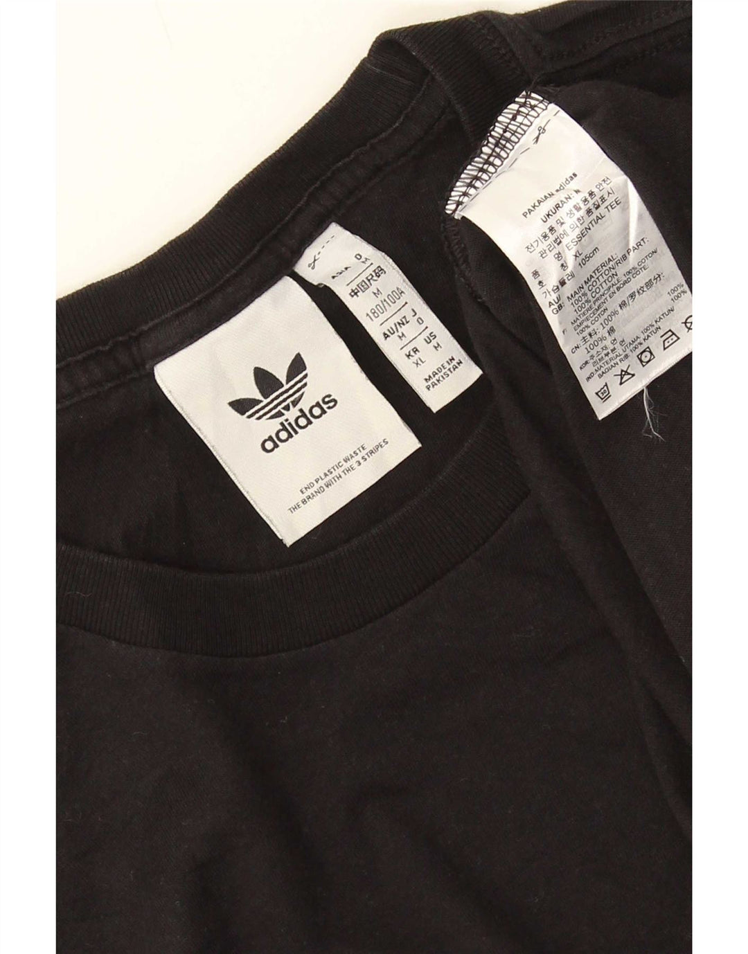 T-shirt Adidas da uomo Top media in cotone nero