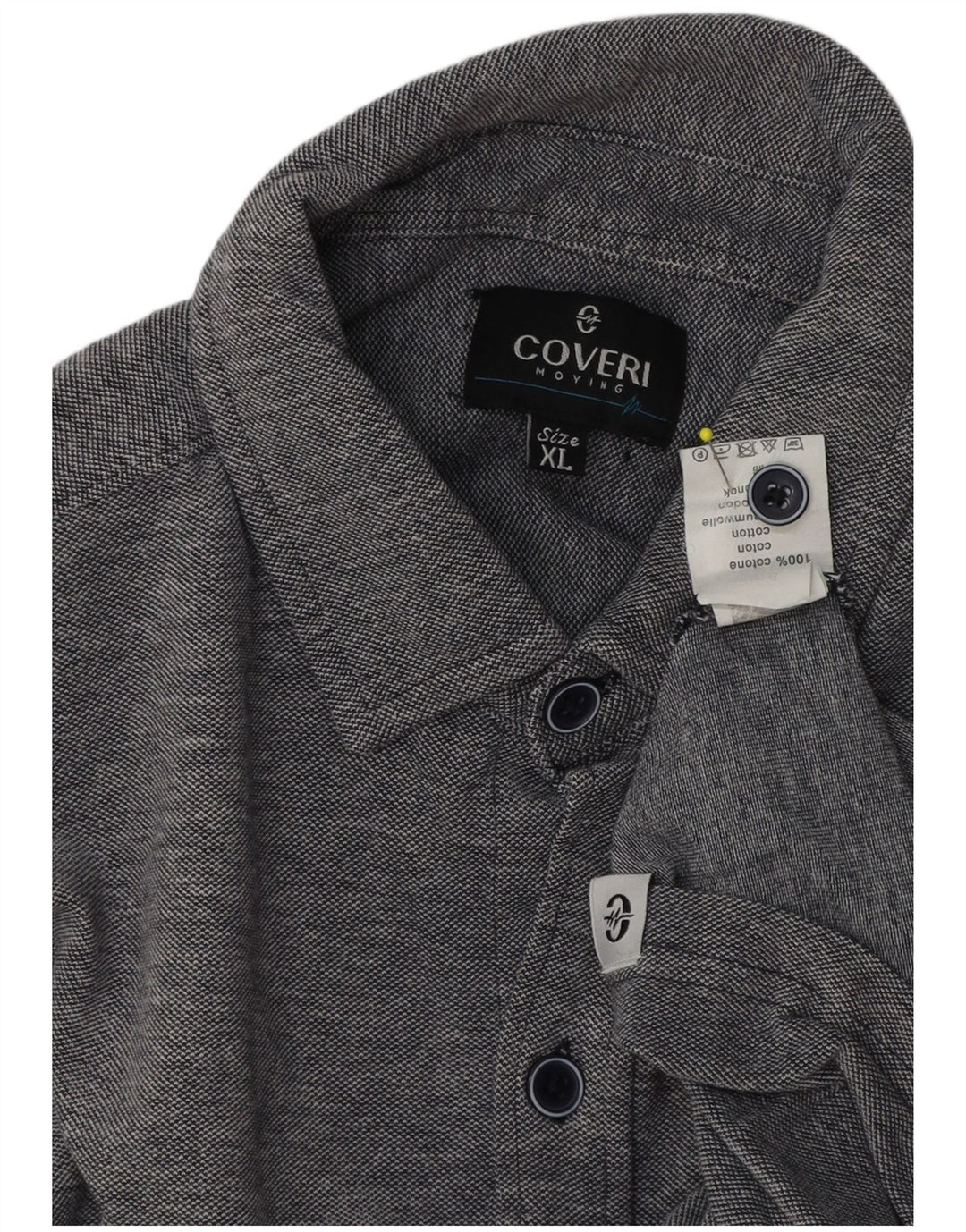 Camicia a maniche corte da uomo Coveri XL in cotone grigio