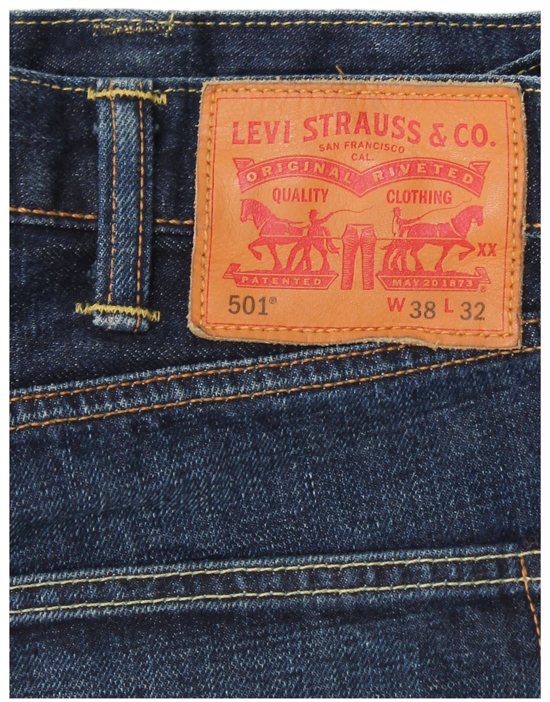 LEVI'S Jeans dritti da uomo 501 W38 L32 cotone blu
