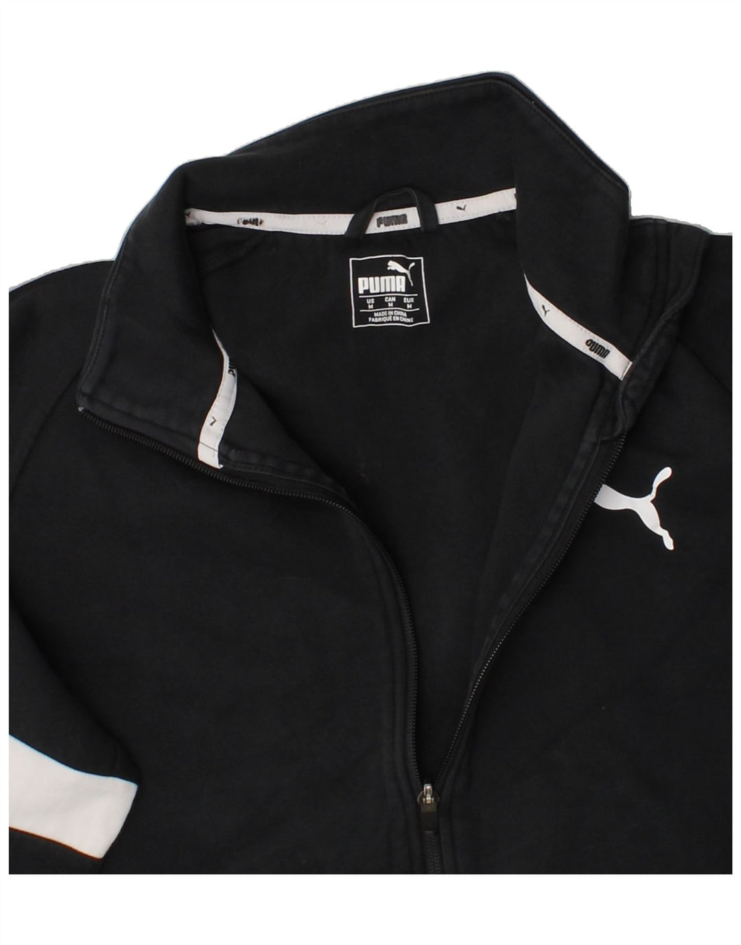 PUMA Mens Tracksuit Top Jacket Medium Black Colourblock Cotton Vintage Puma and Second-Hand Puma from Messina Hembry 