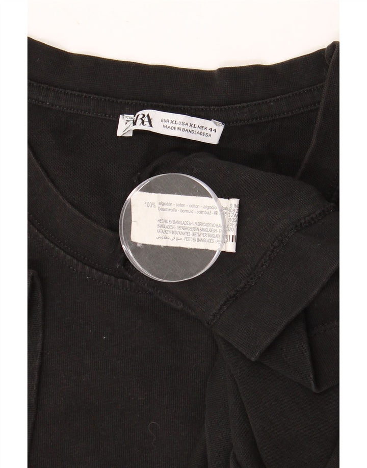 T-shirt da uomo ZARA Top XL in cotone nero