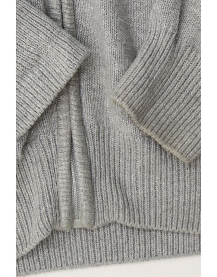 CREW CLOTHING Maglione cardigan da uomo in cotone grigio medio