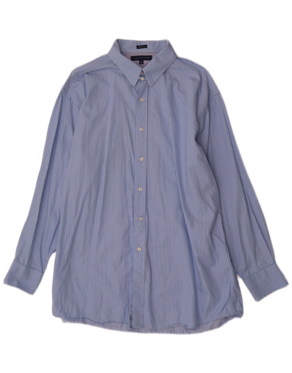 Camicia da uomo vestibilità regolare Tommy Hilfiger taglia 16 1/2 grande gessato blu