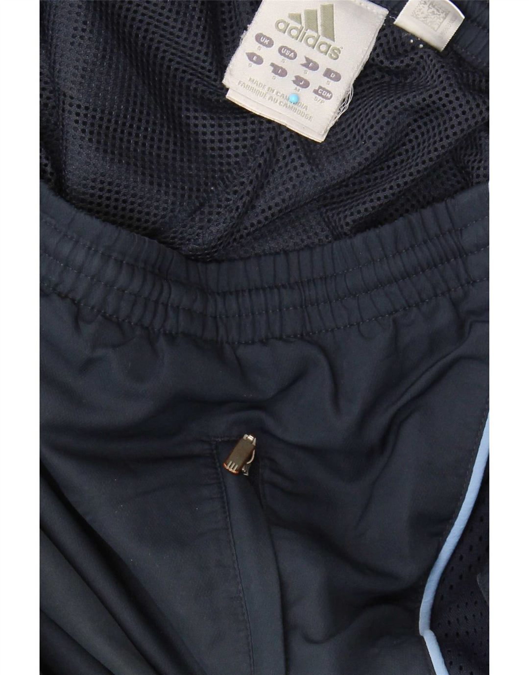 Pantaloni da tuta da uomo Adidas Small in poliestere blu navy