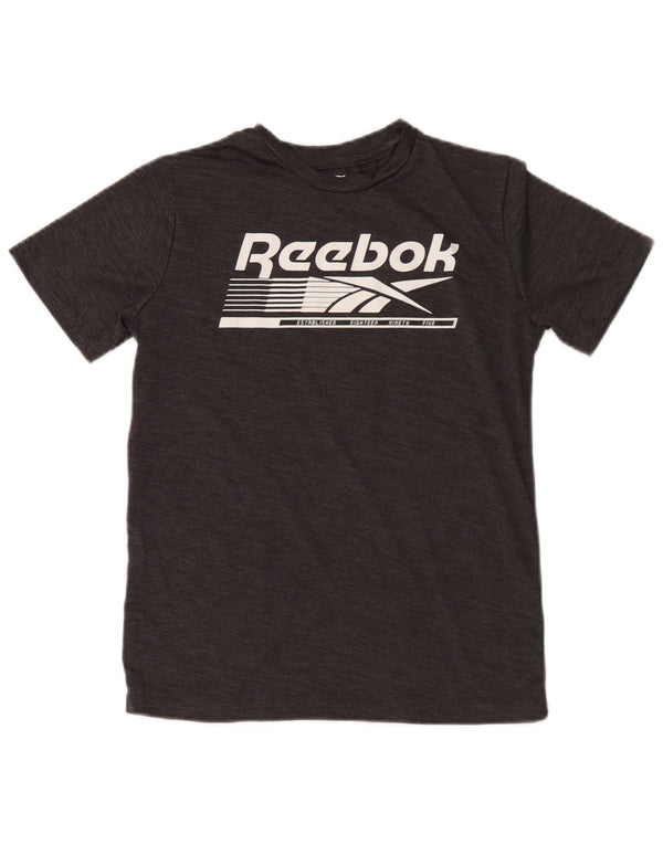 T-shirt grafica Reebok da bambino 10-11 anni in poliestere grigio medio