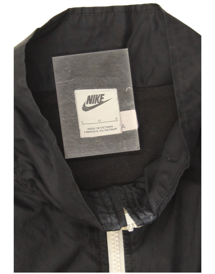 Giacca da ginnastica da uomo Nike, giacca grande, nera, in poliestere