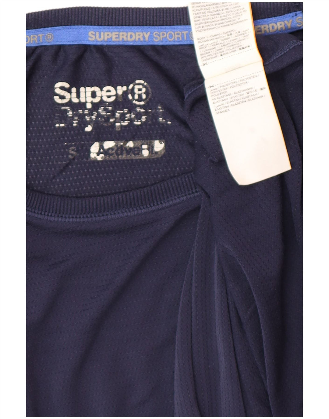 T-shirt grafica da uomo SUPERDRY Top piccolo in poliestere blu navy