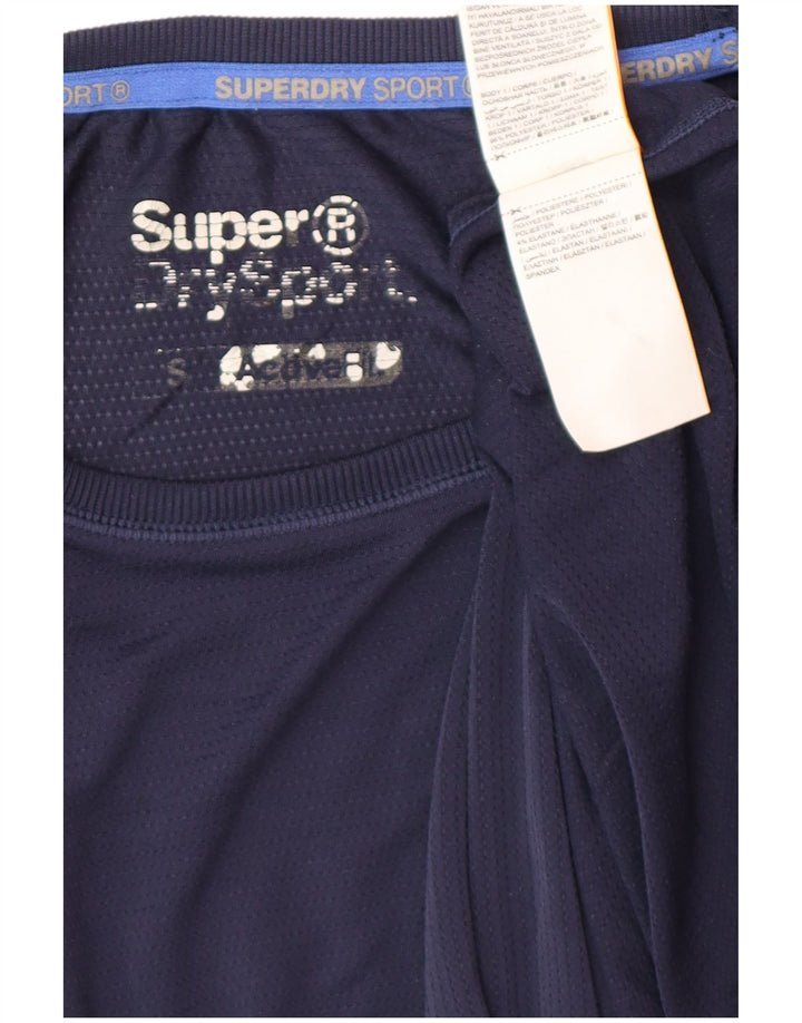 T-shirt grafica da uomo SUPERDRY Top piccolo in poliestere blu navy