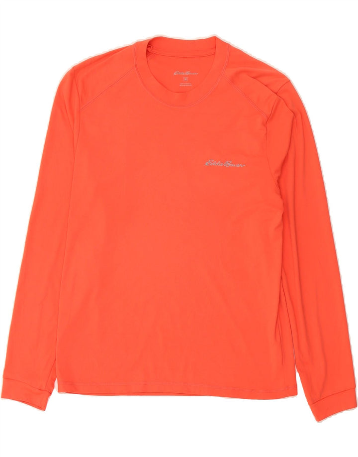 EDDIE BAUER Womens Graphic Top Long Sleeve UK 14 Medium Orange Polyester Vintage Eddie Bauer and Second-Hand Eddie Bauer from Messina Hembry 