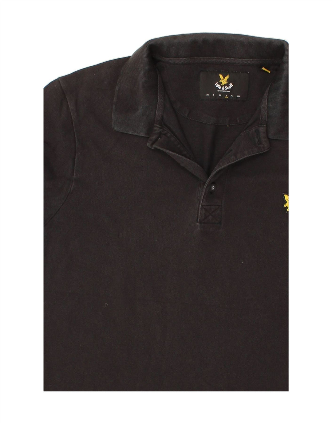 LYLE & SCOTT Mens Polo Shirt Large Black Cotton Vintage Lyle & Scott and Second-Hand Lyle & Scott from Messina Hembry 