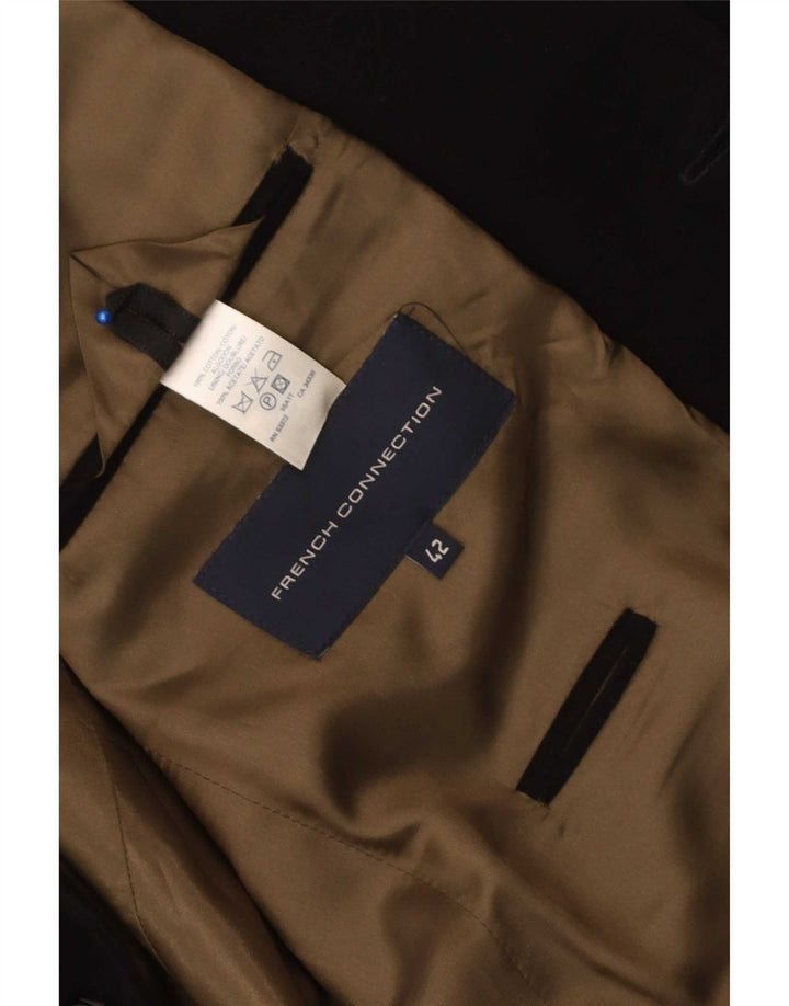 Giacca blazer da uomo a 2 bottoni French Connection UK 42 XL cotone nero