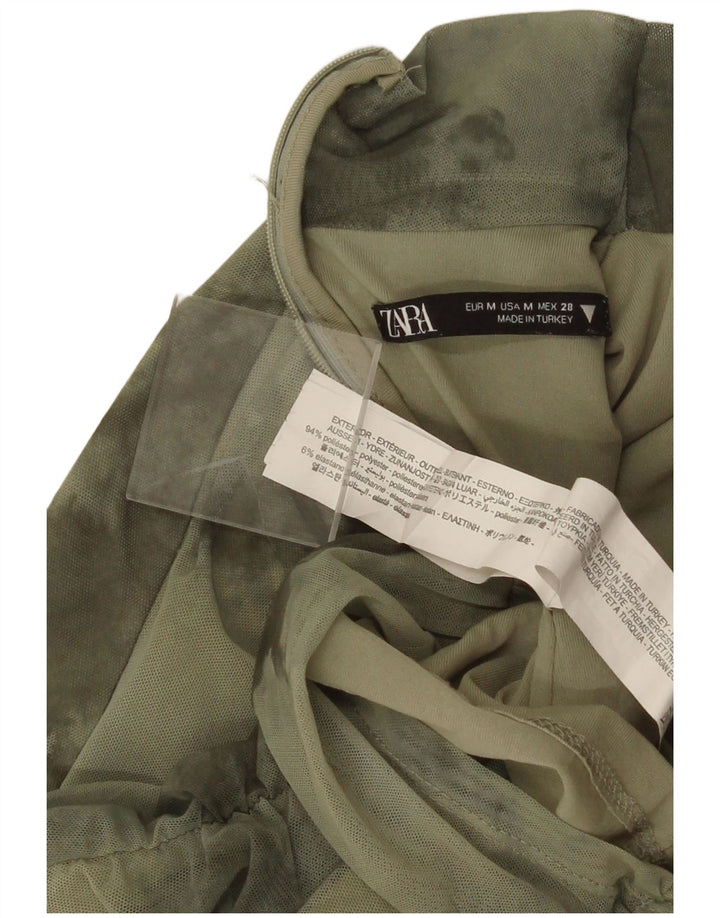 Camicetta da donna Zara Top UK 12 Poliestere tie dye verde medio