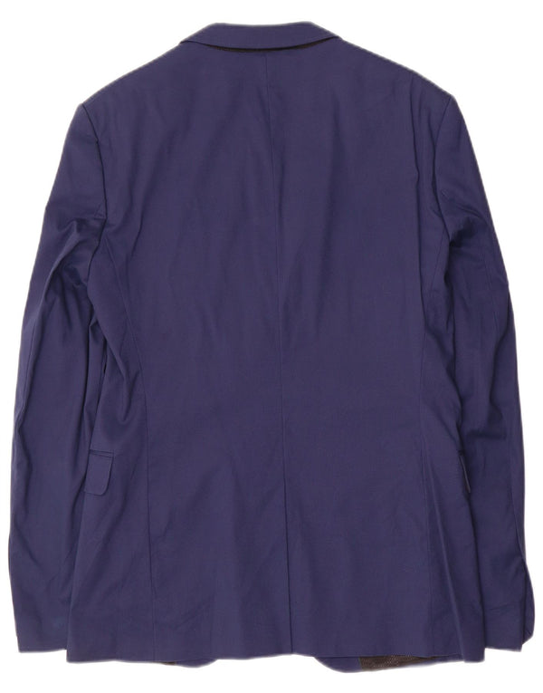 Giacca blazer da uomo a 2 bottoni Zara EU 48 cotone blu navy medio