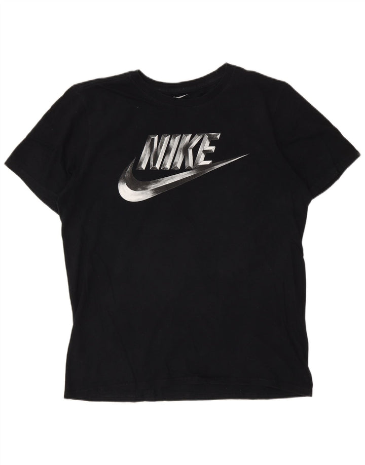 T-shirt grafica Nike da uomo con taglio atletico, cotone medio nero