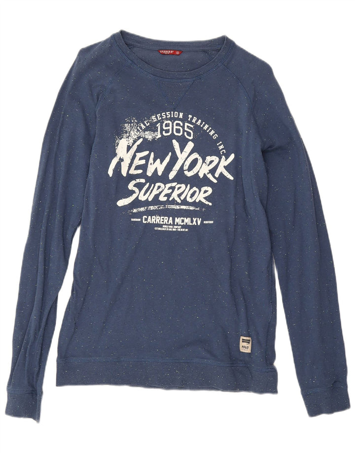 Carrera Top da uomo con motivo grafico astratto manica lunga piccolo blu navy