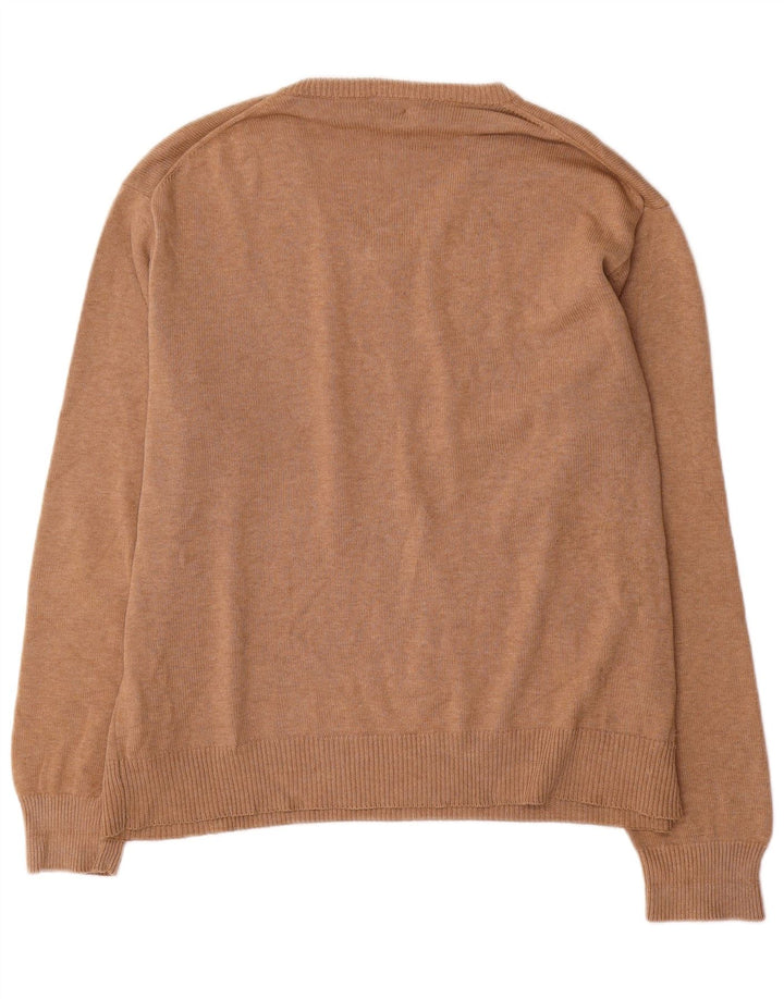 Gant Maglione da uomo con scollo a V, grande, in cotone marrone