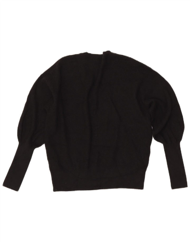 MARKS & SPENCER Maglione corto con scollo a V da donna UK 10 Piccolo Nero