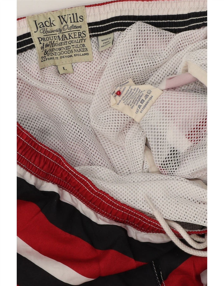 JACK WILLS Pantaloncini da bagno da uomo Grandi poliestere a righe rosse