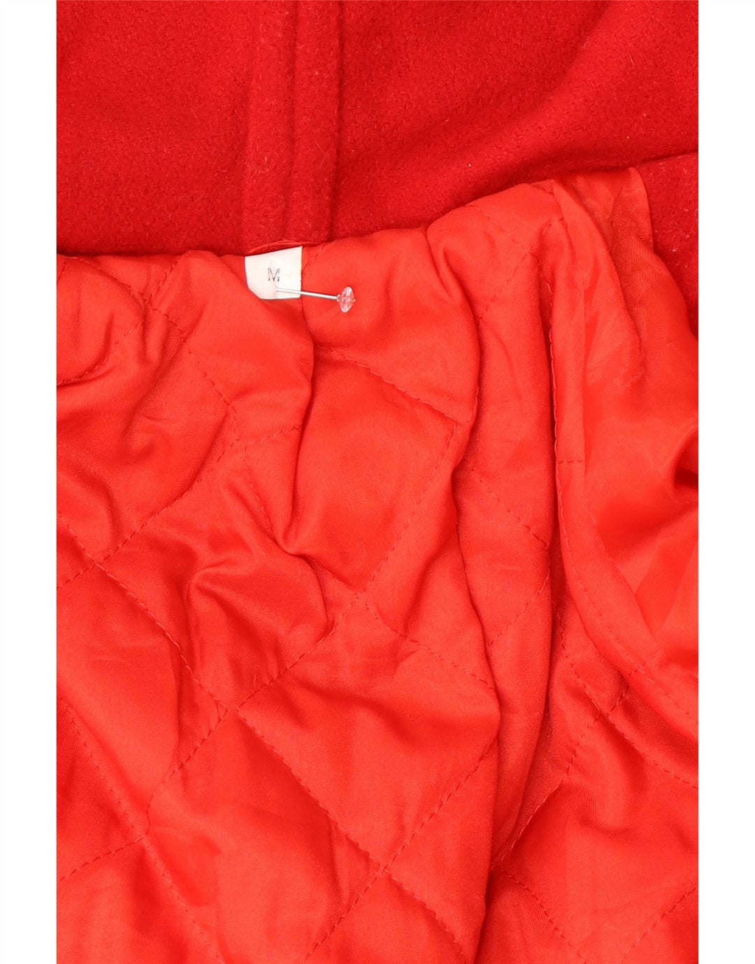 Cappotto oversize con cappuccio da donna vintage UK 14 lana rossa media