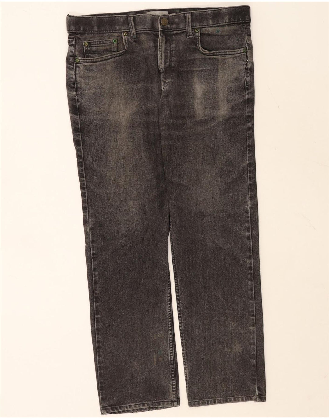 Jeans dritti vestibilità regolare da uomo Marks & Spencer W34 L29 cotone grigio