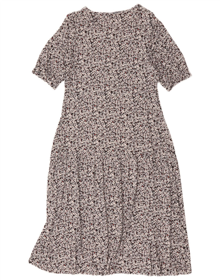 Abito lungo da donna Marks & Spencer UK 14 Viscosa floreale nera media