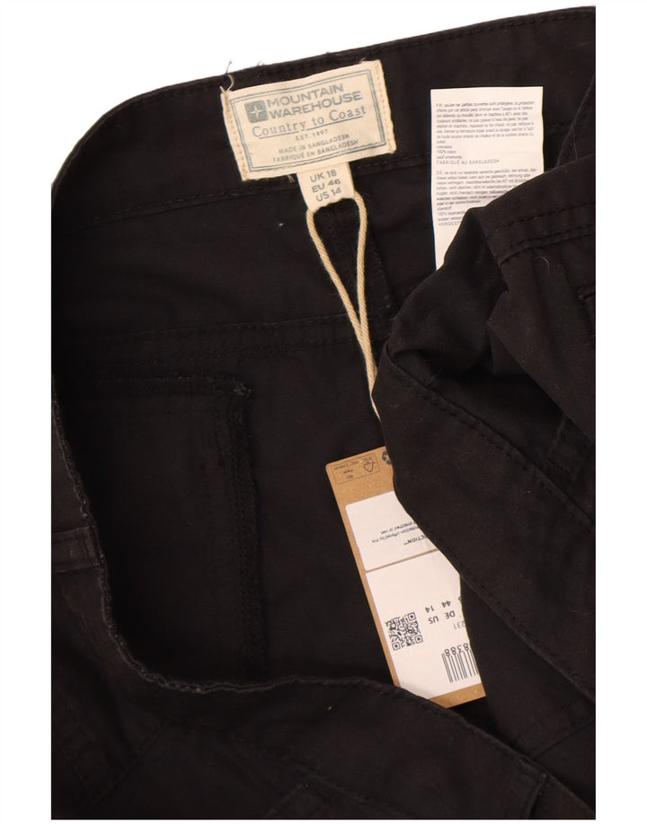 Pantaloncini chino da donna Mountain Warehouse UK 18 XL W38 cotone nero