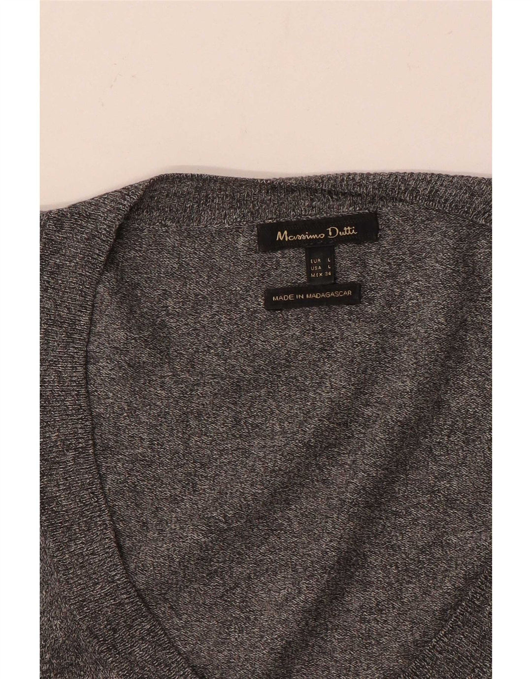 Top tunica manica 3/4 da donna Massimo Dutti UK 14 grande grigio screziato