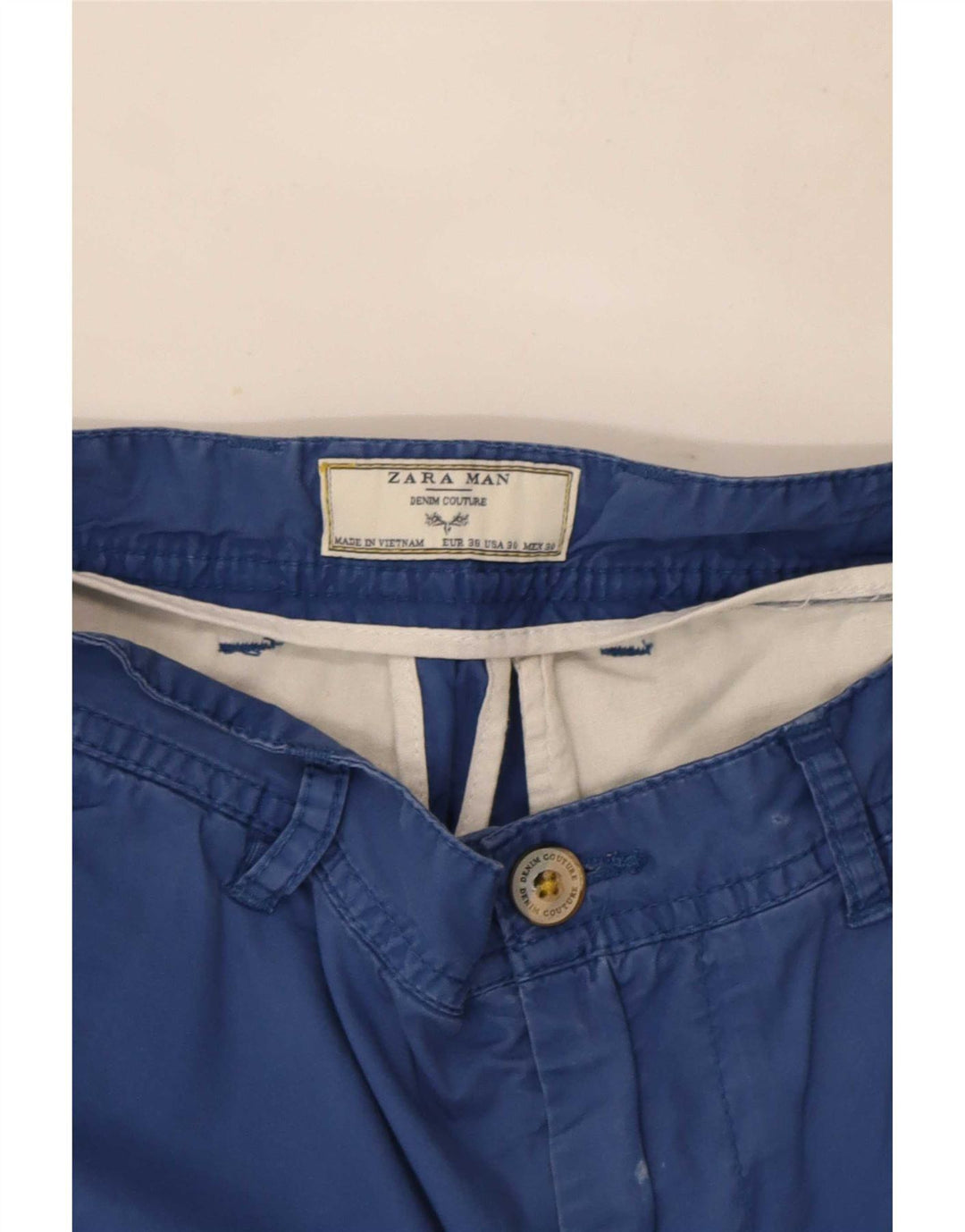 Pantaloncini chino da uomo Zara EU 38 piccoli W30 blu