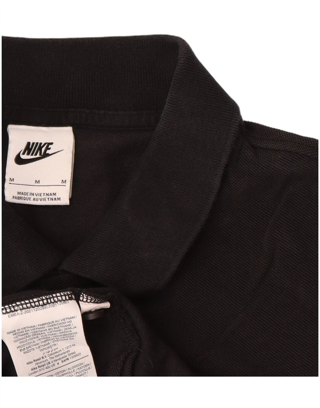 Polo Nike da uomo in cotone nero medio
