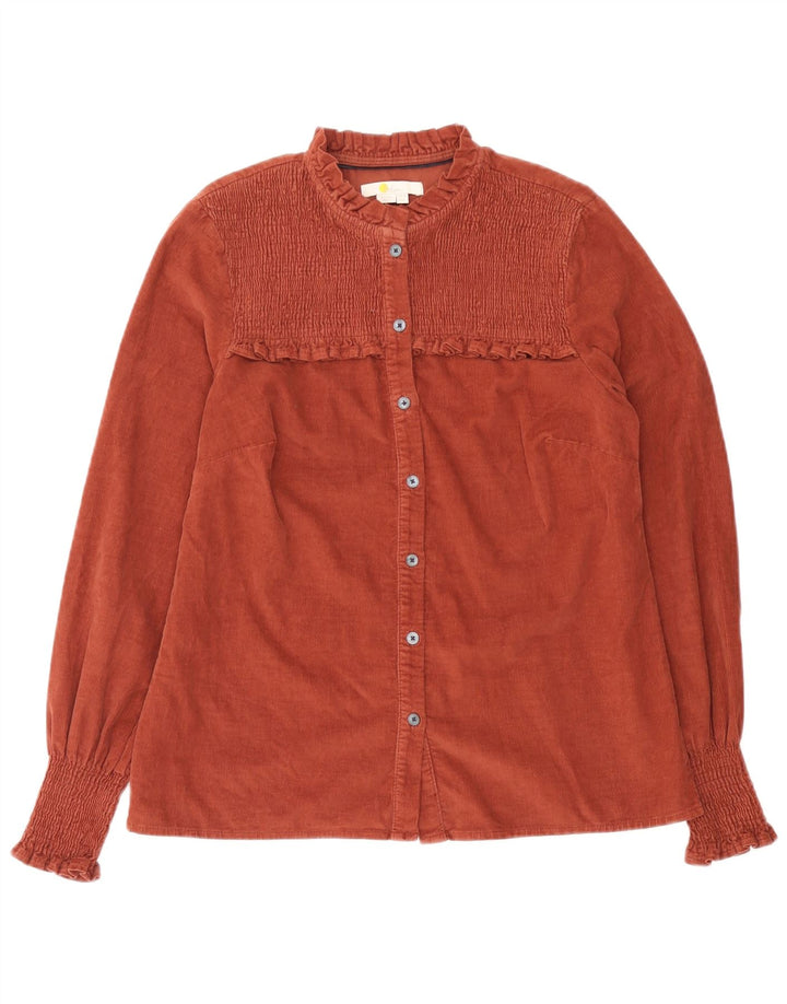 Camicia in velluto a coste oversize da donna Boden UK 10 piccolo cotone marrone