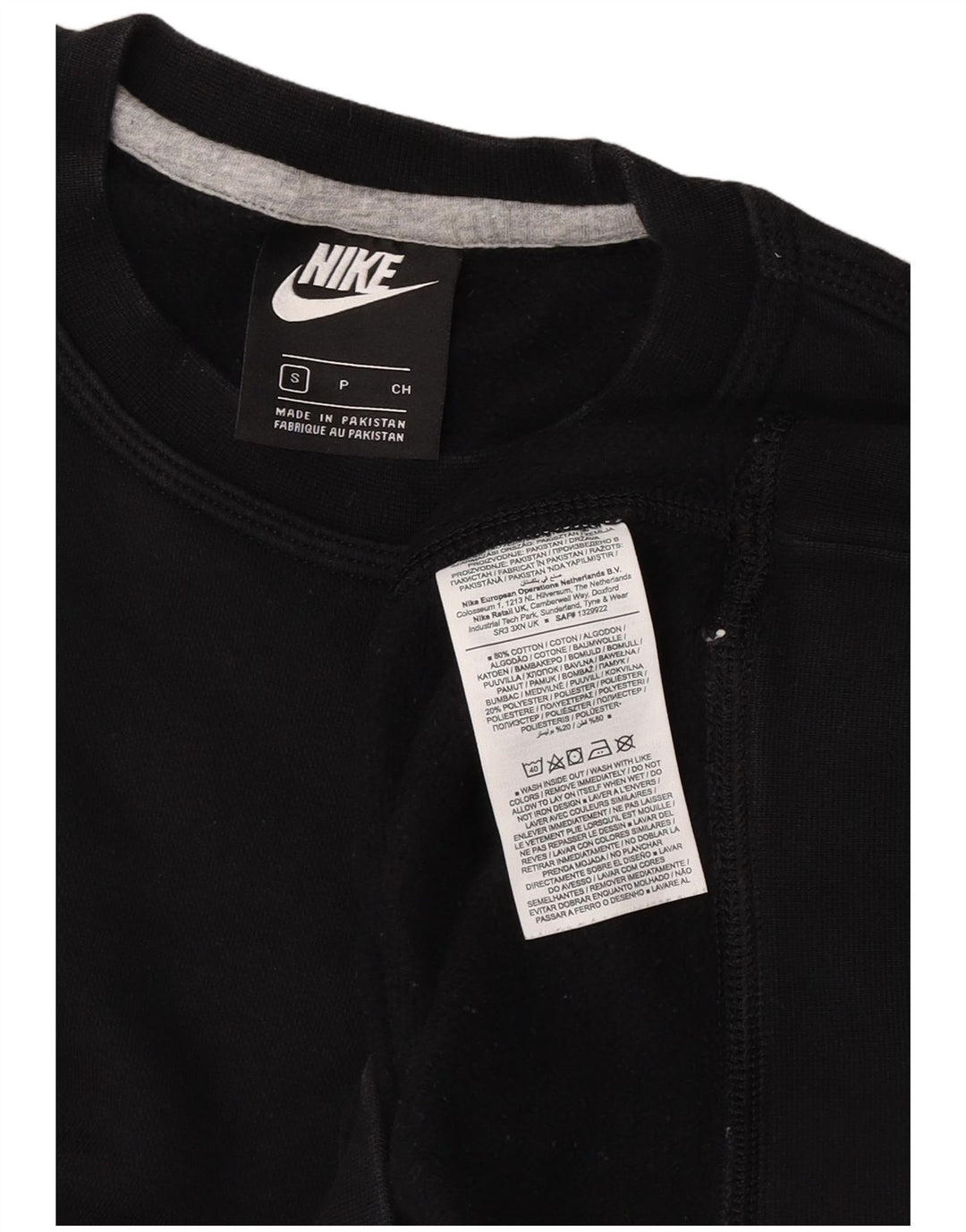 Felpa Nike Uomo Maglione Piccolo Cotone Nero