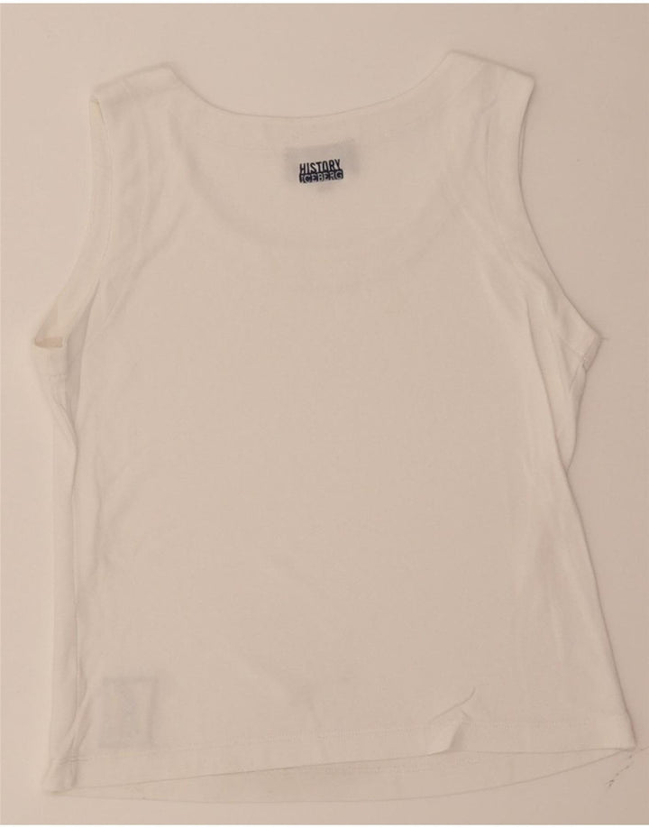 ICEBERG Womens Crop Vest Top IT 42 Medium White Vintage Iceberg and Second-Hand Iceberg from Messina Hembry 